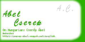 abel cserep business card